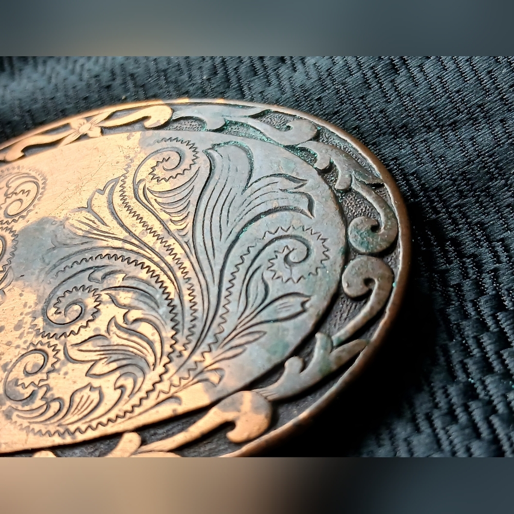 Engraved Copper Belt Buckle - Picture 5 of 10